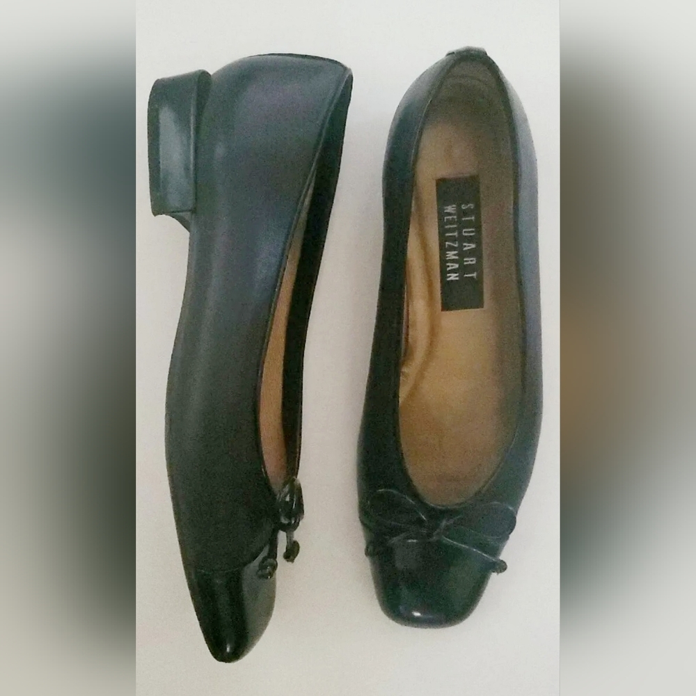 Stuart Weitzman Classic Sleek Mix Ballerina Bow Flats Women’s Size 7.5 A